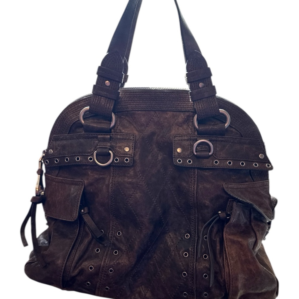 Juicy Couture EUC Large Vintage Brown Leather Shoulder Bag